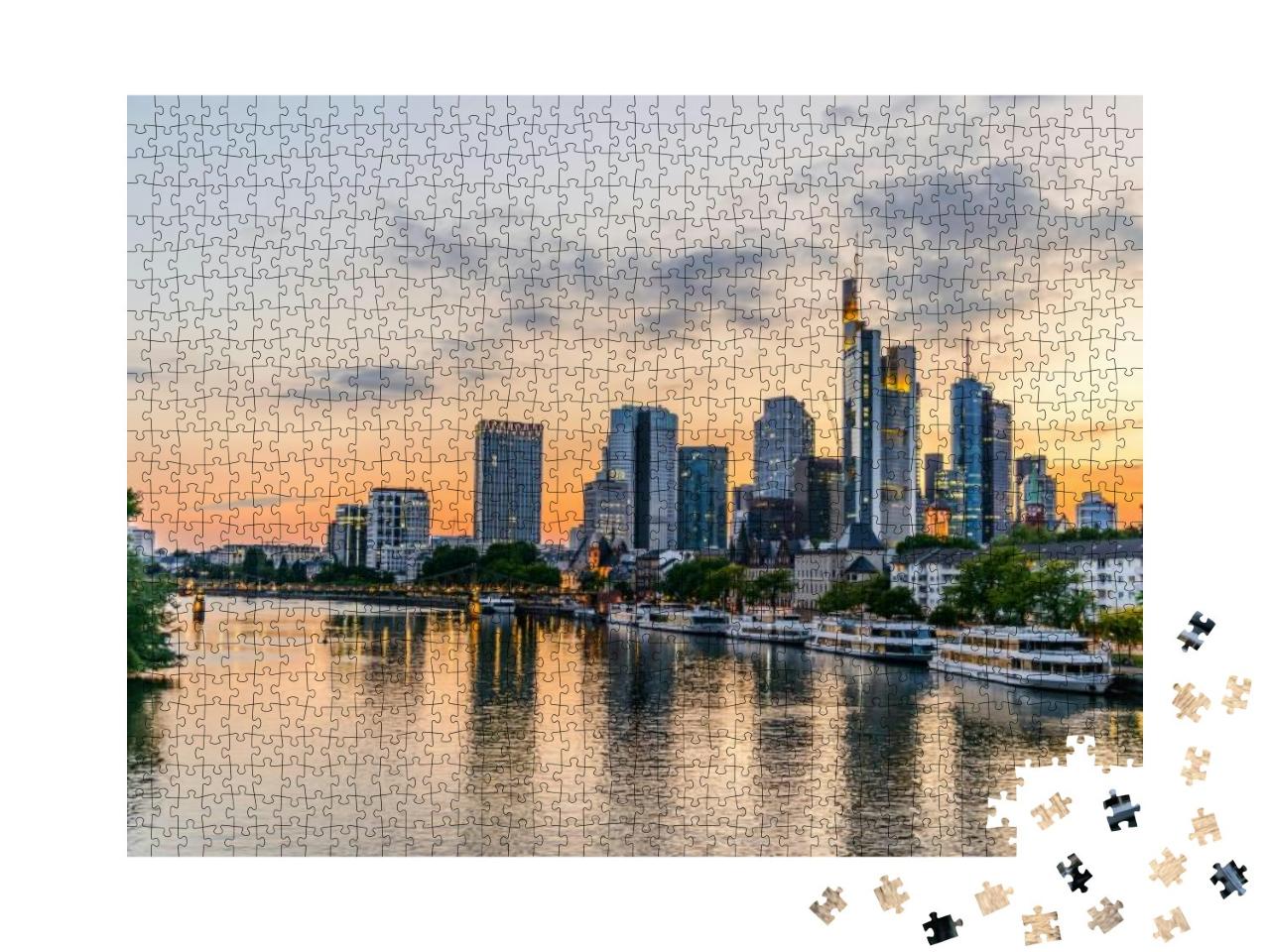Beautiful View on Frankfurt Am Main European Finance Cent... Jigsaw Puzzle with 1000 pieces
