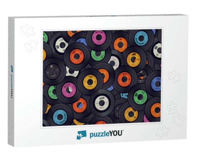 Vinyl Records Music Background... Jigsaw Puzzle