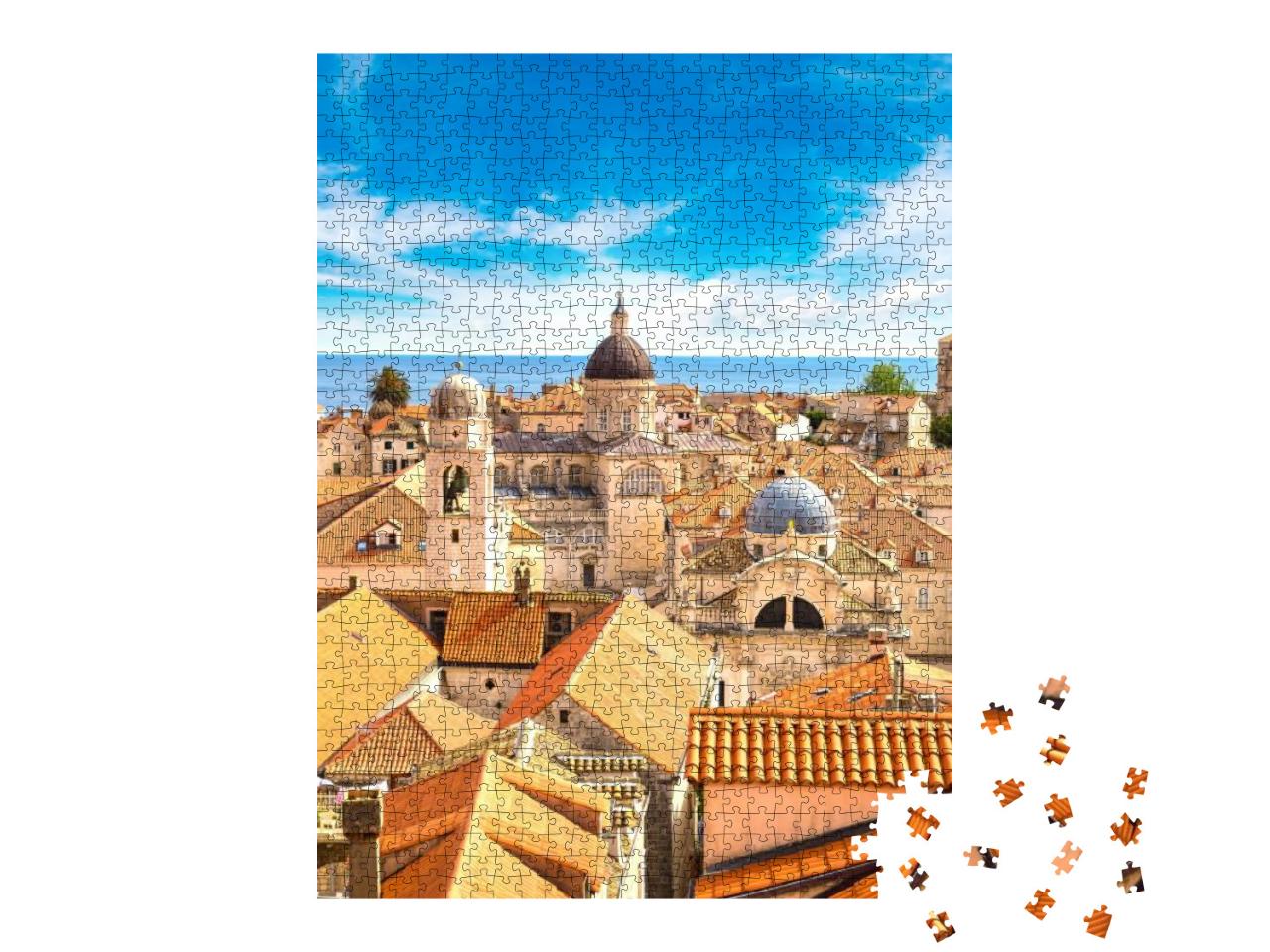 Old City Dubrovnik in a Beautiful Summer Day, Croatia... Jigsaw Puzzle with 1000 pieces