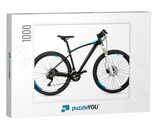 Black Blue Mountain Bike Isolated on White Background... Jigsaw Puzzle with 1000 pieces