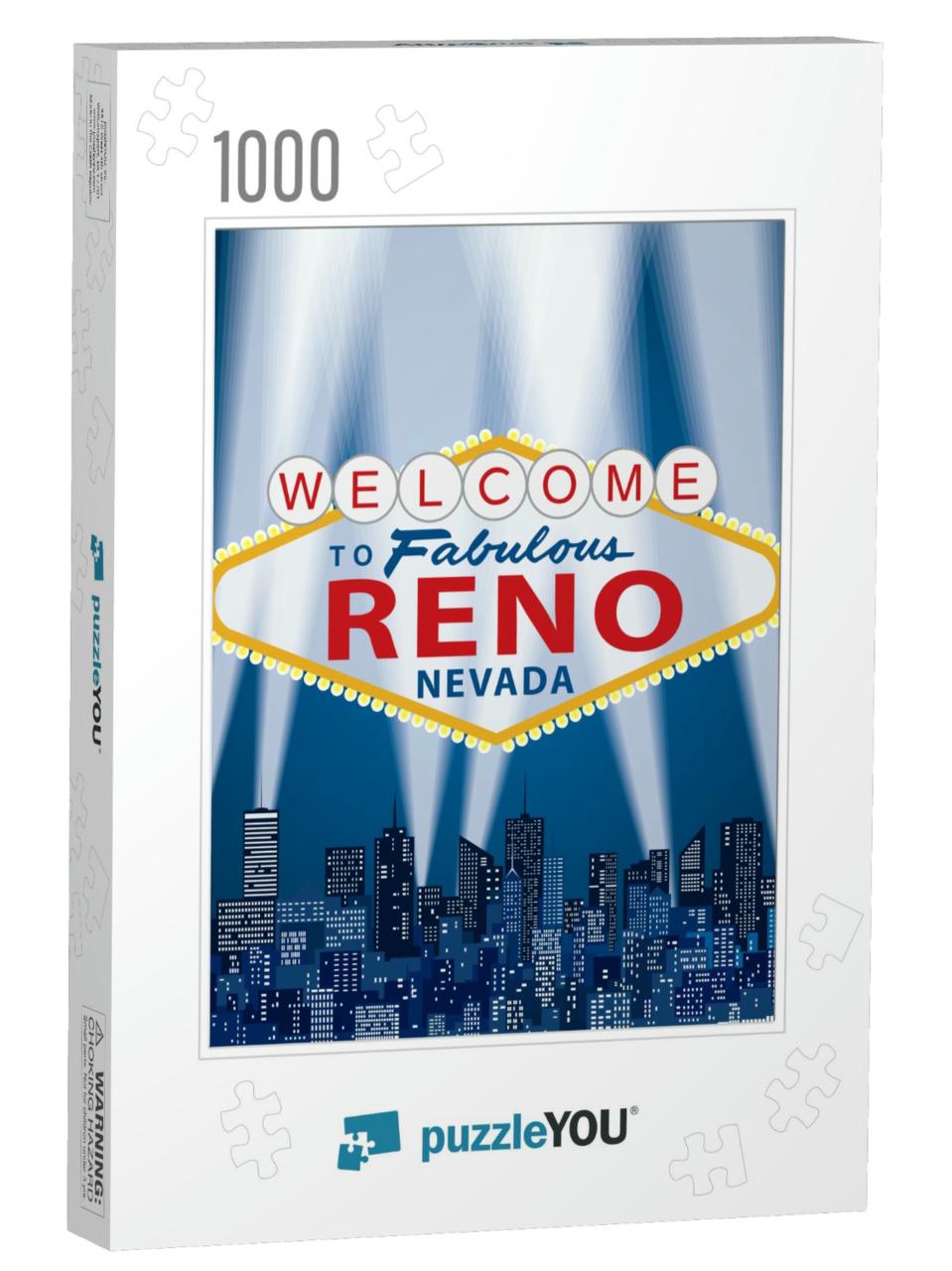 Vector Illustration of Famous Sign of Las Vegas with Reno... Jigsaw Puzzle with 1000 pieces