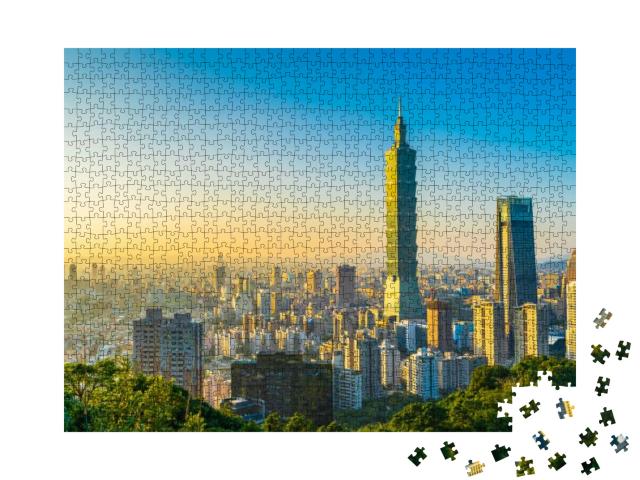 Beautiful Landscape & Cityscape of Taipei 101 Building &... Jigsaw Puzzle with 1000 pieces