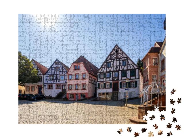City Hall Square & Tower, Ottweiler, Saarland, Germany... Jigsaw Puzzle with 1000 pieces