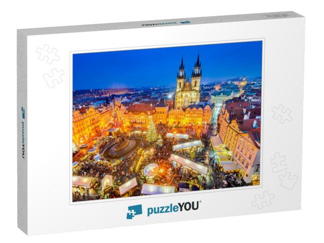 Prague, Czech Republic. Christmas Market in Stare Mesto O... Jigsaw Puzzle