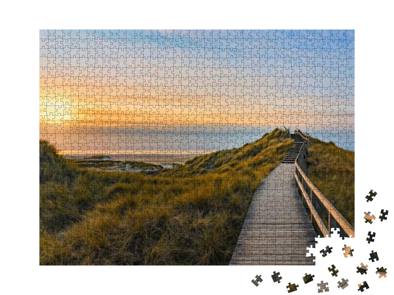 Wooden Footpath & Stairs Crossing the Dunes to the Beach... Jigsaw Puzzle with 1000 pieces