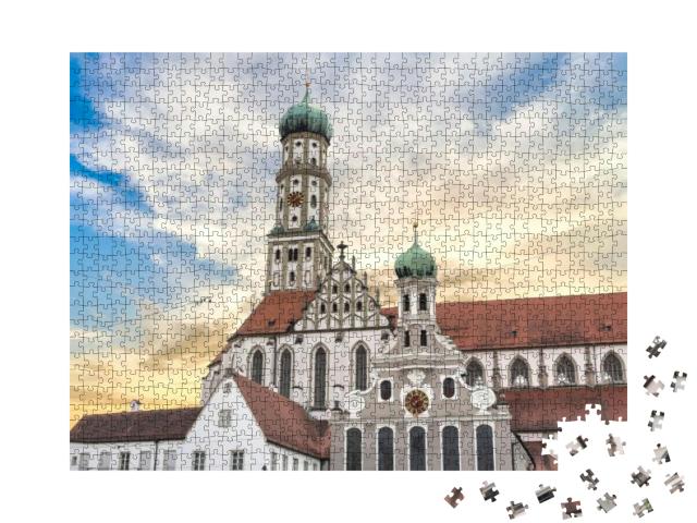 Famous Evangelisch Saint Ulrich Church in Augsburg German... Jigsaw Puzzle with 1000 pieces