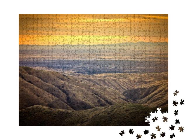 View of Boise, Idaho from Boise Peak with Distant Mountai... Jigsaw Puzzle with 1000 pieces