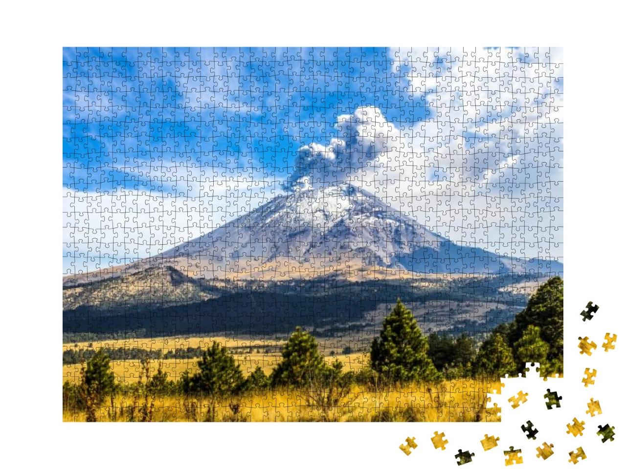 Active Popocatepetl Volcano in Mexico... Jigsaw Puzzle with 1000 pieces