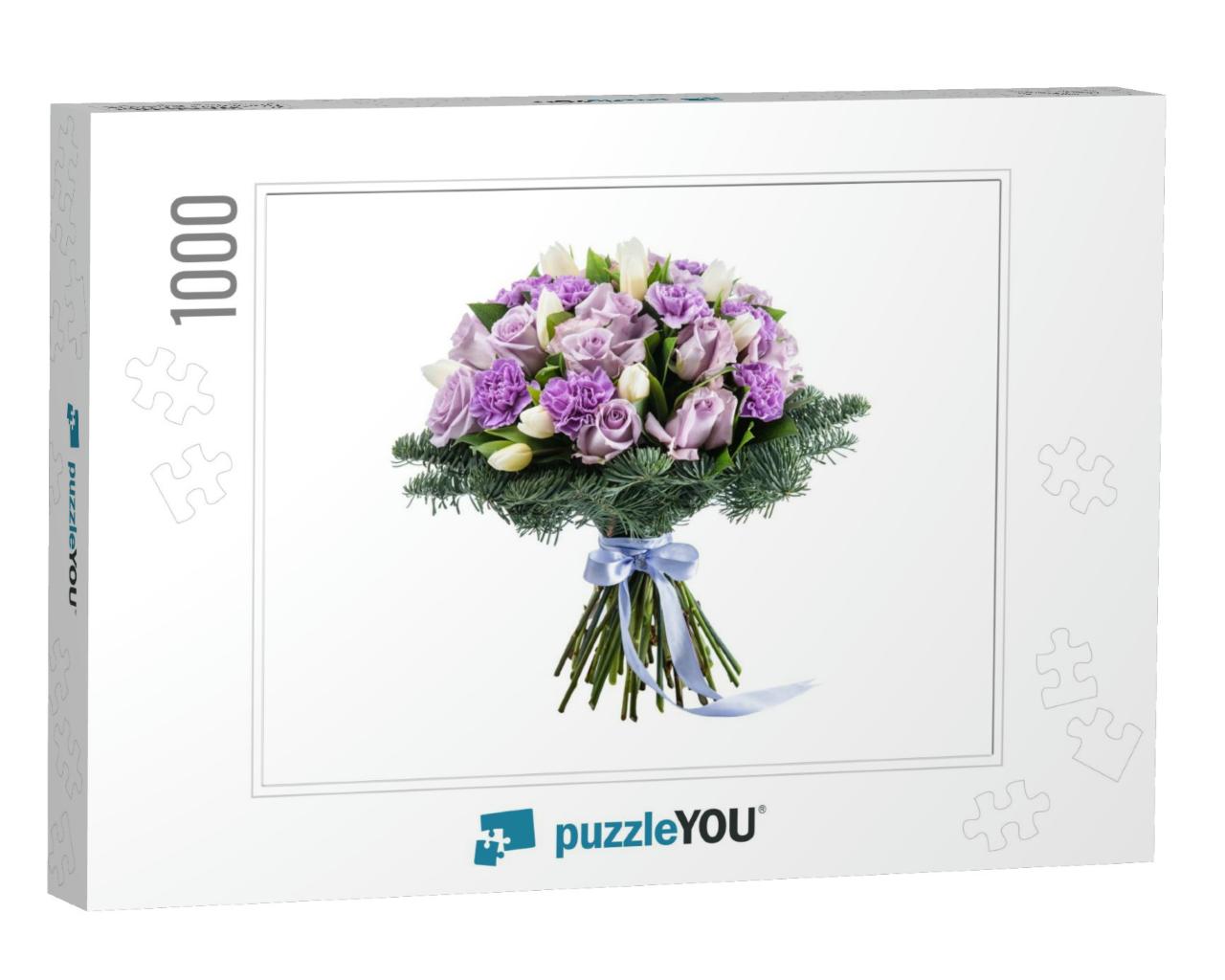 Fresh, Lush Bouquet of Colorful Flowers for Present Isola... Jigsaw Puzzle with 1000 pieces