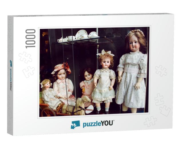 Old Porcelain Dolls At the Shop Window in the Lisbon, Por... Jigsaw Puzzle with 1000 pieces