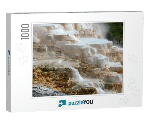 The Upper Terrace Mammoth Hot Springs in Yellowstone, Wyo... Jigsaw Puzzle with 1000 pieces