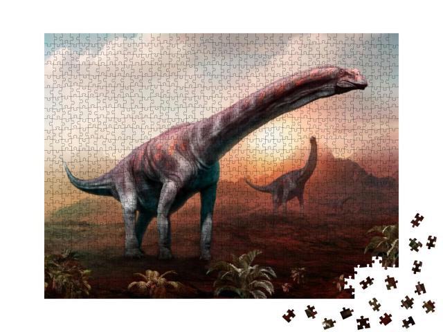 Argentinosaurus 3D Illustration... Jigsaw Puzzle with 1000 pieces