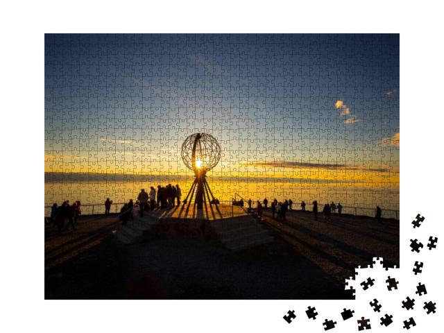 North Cape, Norway - June 30, 2014 People Visiting North... Jigsaw Puzzle with 1000 pieces