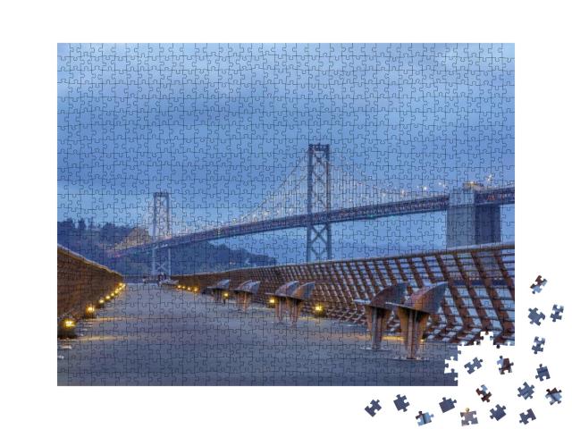 Bay Bridge is Located in California, Us & Connects San Fr... Jigsaw Puzzle with 1000 pieces