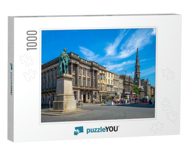 Street View of George Street At Edinburgh, Scotland... Jigsaw Puzzle with 1000 pieces