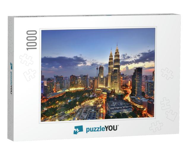Beautiful Scenery of Kuala Lumpur City Centre with Sunset... Jigsaw Puzzle with 1000 pieces
