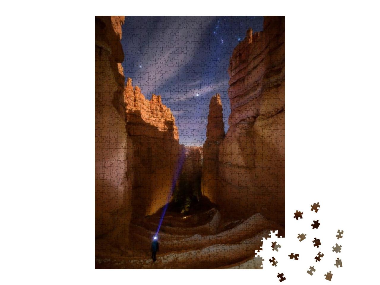 Traveler Exploring Wallstreet in Bryce Canyon National Pa... Jigsaw Puzzle with 1000 pieces
