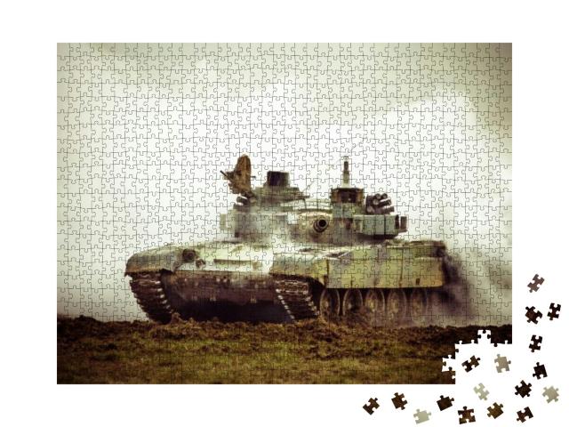 Military Tank on War... Jigsaw Puzzle with 1000 pieces