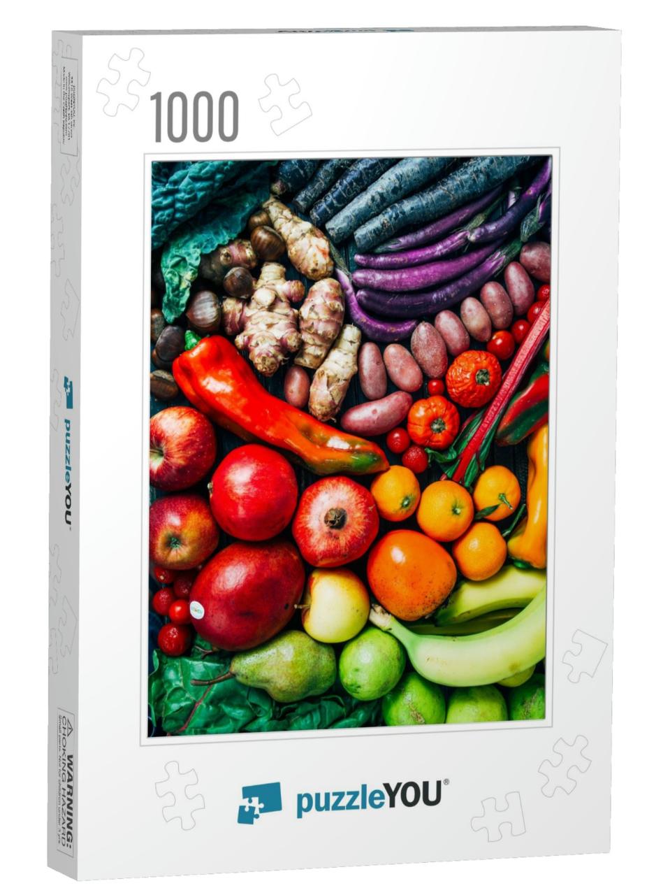 Top View of a Composition of Fruits & Vegetables Typical... Jigsaw Puzzle with 1000 pieces
