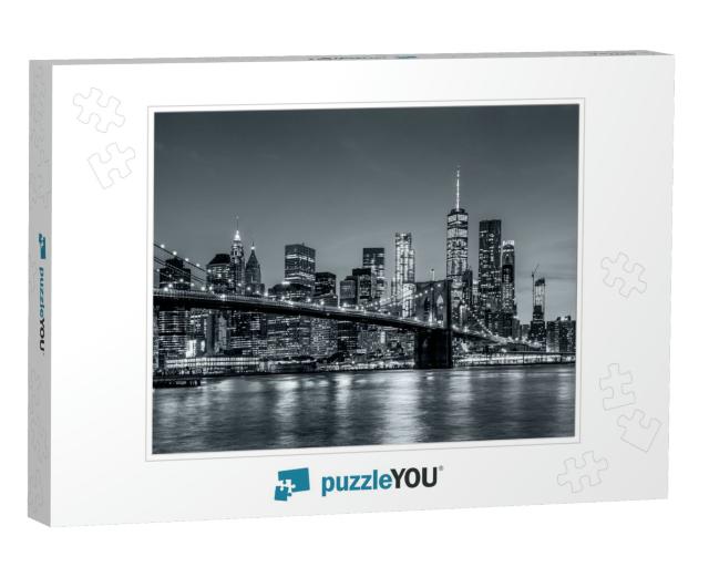 Panoramic View New York City Downtown Manhattan Skyline A... Jigsaw Puzzle