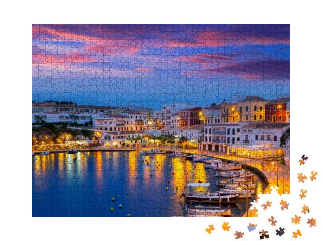 Calasfonts Cales Fonts Port Sunset in Mahon At Balearic I... Jigsaw Puzzle with 1000 pieces