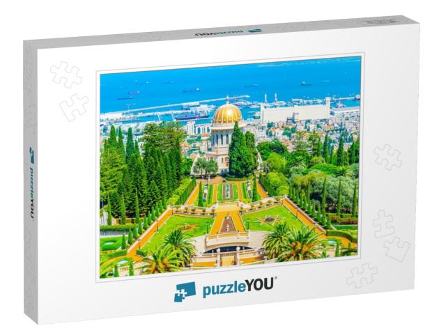 Aerial View of Bahai Gardens in Haifa, Israel... Jigsaw Puzzle