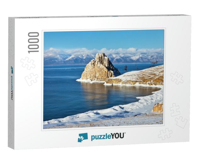 Baikal Lake in December. Shamanka Rock & Beach Bay in the... Jigsaw Puzzle with 1000 pieces