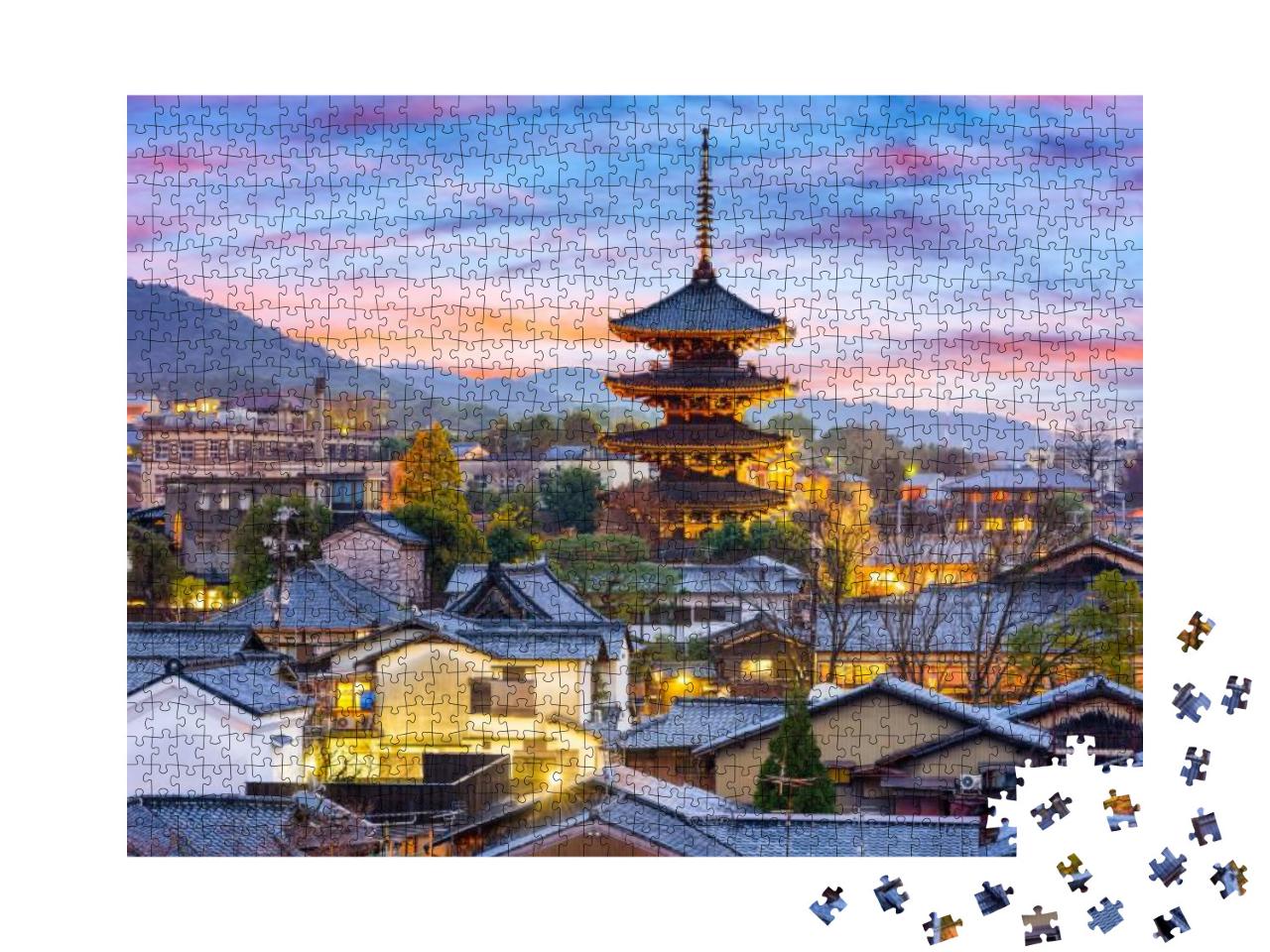 Kyoto, Japan Cityscape in Higashiyama Historic District... Jigsaw Puzzle with 1000 pieces