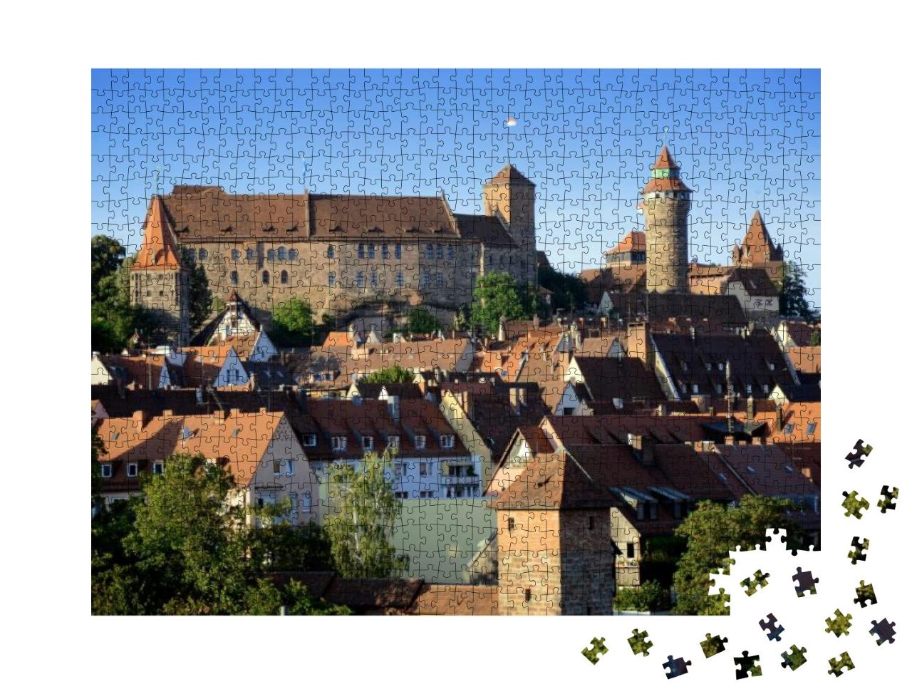 Castle Kaiserburg in Nuremberg in Bavaria, Germany with O... Jigsaw Puzzle with 1000 pieces