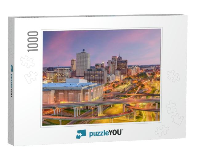 Memphis, Tennessee, USA Downtown Skyline At Twilight... Jigsaw Puzzle with 1000 pieces