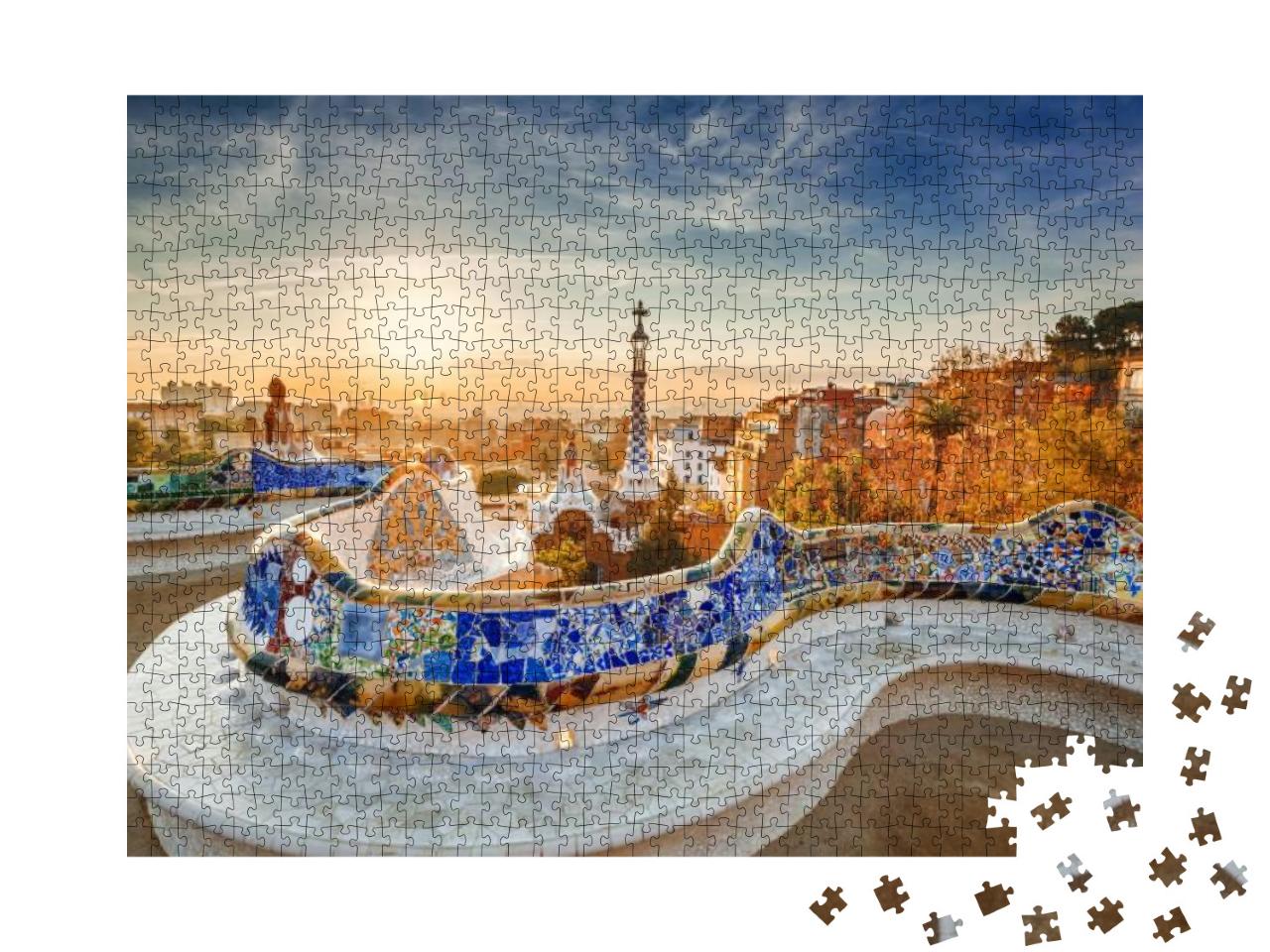 View of Barcelona from the Park At Sunrise... Jigsaw Puzzle with 1000 pieces