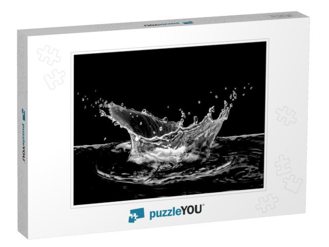 Water Splash, Water Splash Isolated on Background, Water... Jigsaw Puzzle