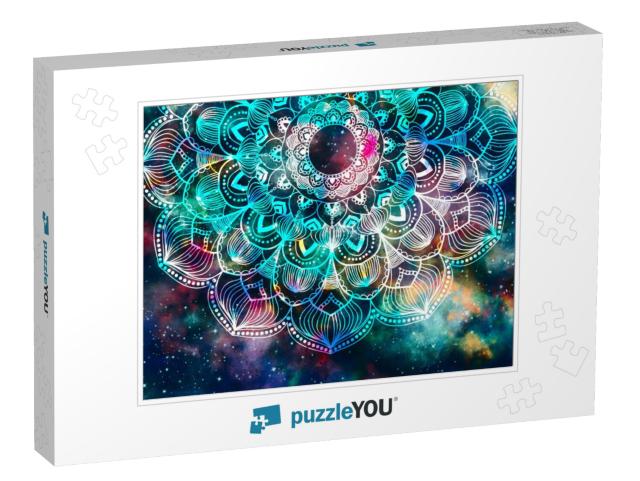 Abstract Ancient Geometric with Star Field & Colorful Gal... Jigsaw Puzzle