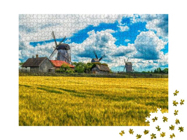 Saarema Island, Estonia Summer Fields & Angla Windmills i... Jigsaw Puzzle with 1000 pieces