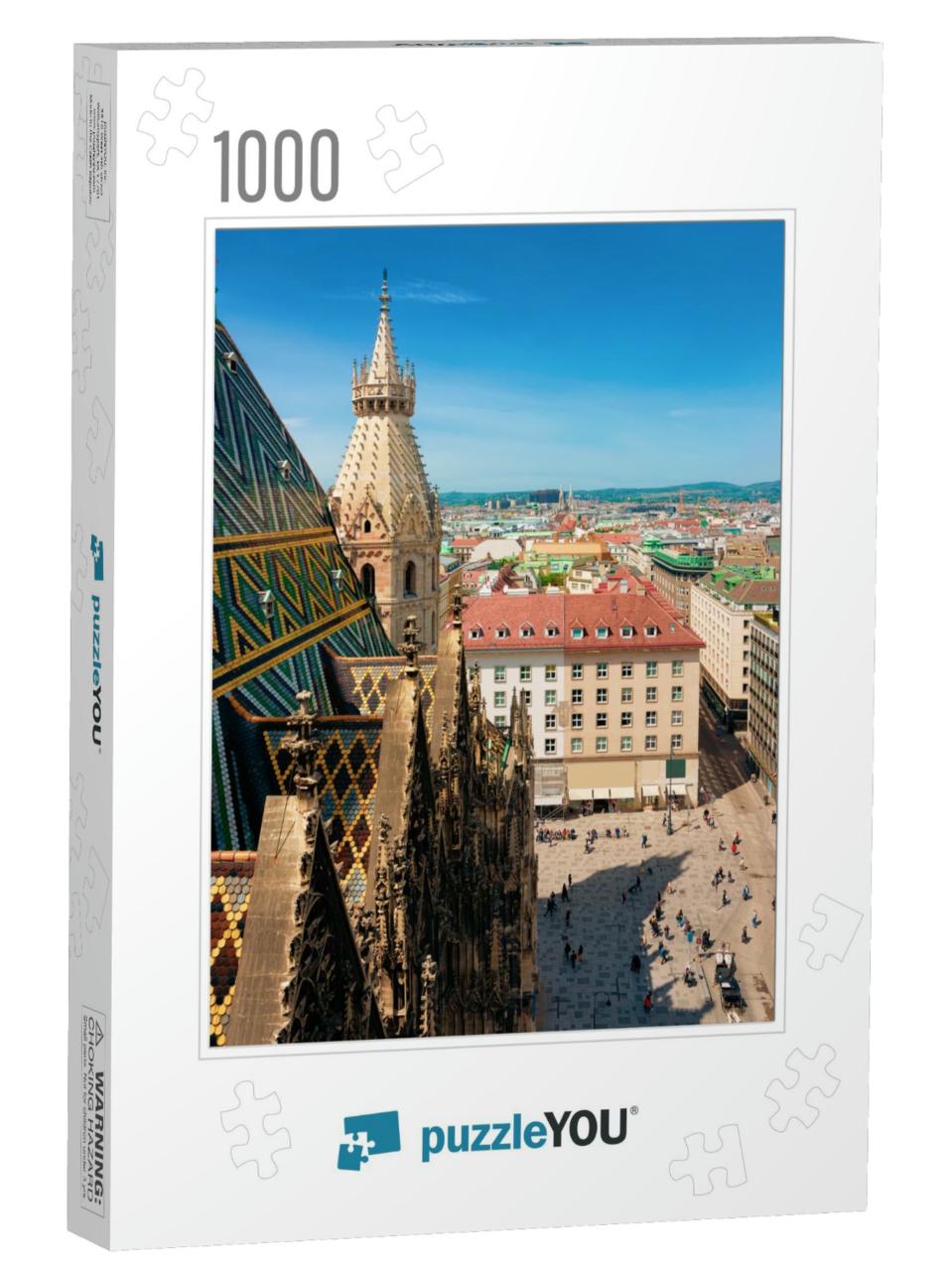 Cityscape with St Stephen Cathedral, or Saint Stephansdom... Jigsaw Puzzle with 1000 pieces
