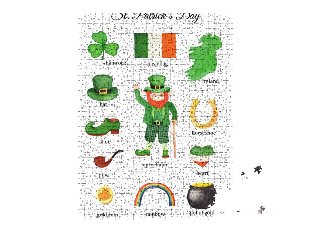 St Patrick`S Day Poster. Educational Poster for Ki... Jigsaw Puzzle with 1000 pieces