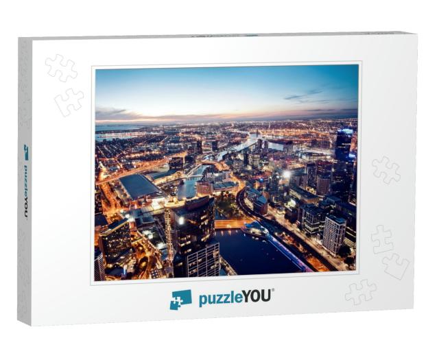 A View of Melbourne At Night, Victoria, Australia... Jigsaw Puzzle