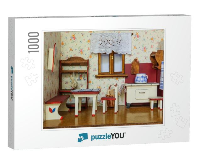 Detail of Retro Living Room in Doll House... Jigsaw Puzzle with 1000 pieces