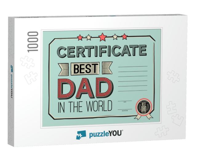 Template Diploma Congratulations for Fathers Day... Jigsaw Puzzle with 1000 pieces