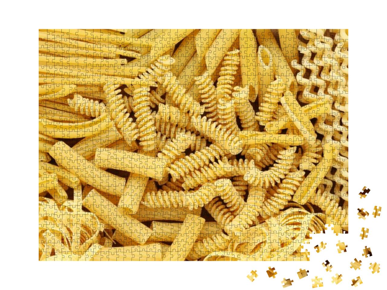 Variety of Types & Shapes of Dry Italian Pasta... Jigsaw Puzzle with 1000 pieces