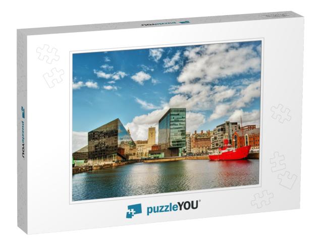 Buildings in Liverpool England Near the River Mersey, Hdr... Jigsaw Puzzle