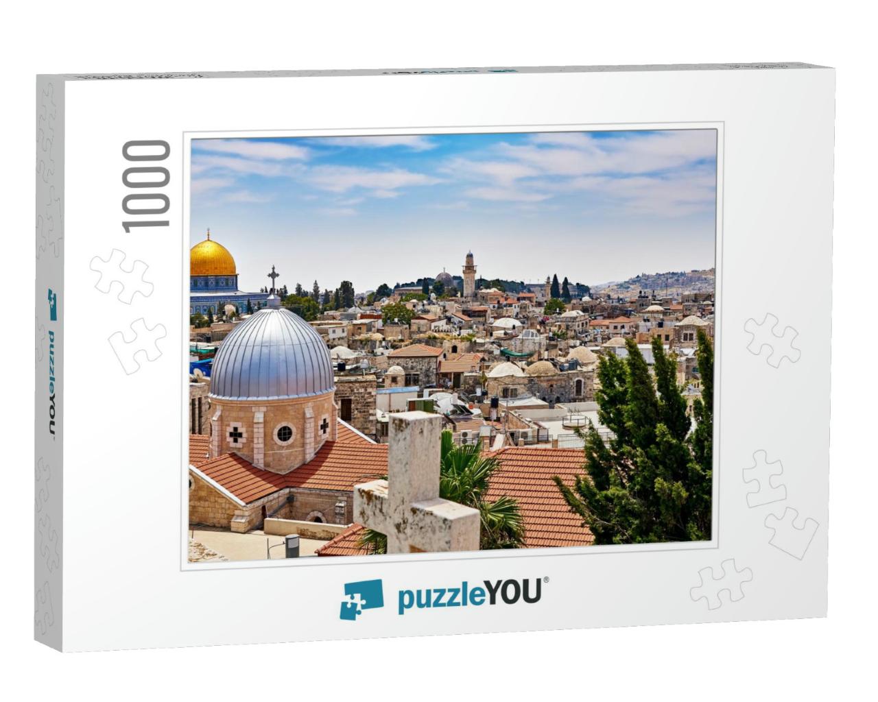 Jerusalem Panoramic Roof View to Christians, Jewish & Mus... Jigsaw Puzzle with 1000 pieces