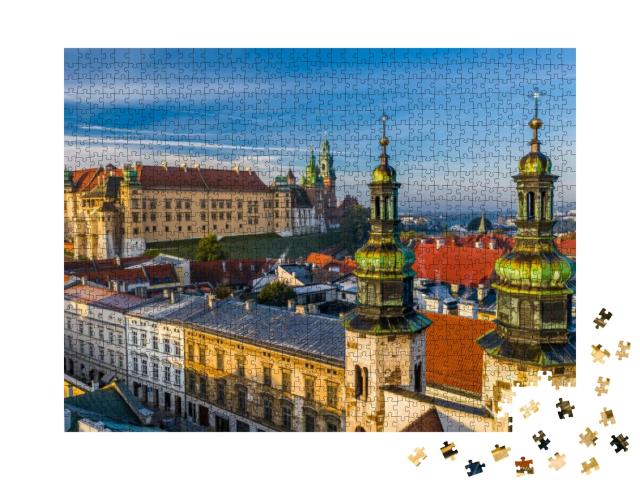 Downtown in Cracow. View of the Wawel Castle... Jigsaw Puzzle with 1000 pieces