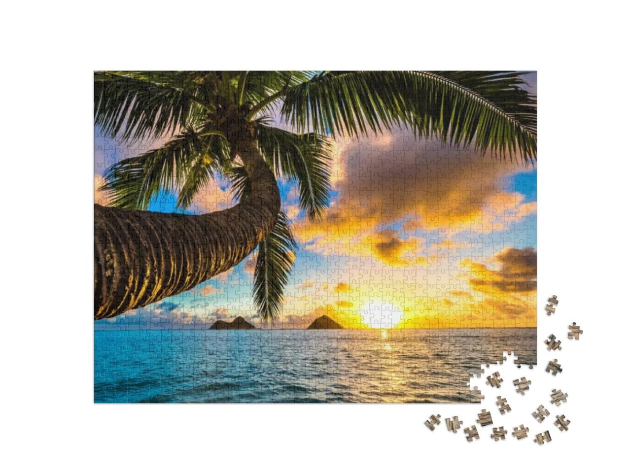 Beautiful Lanikai, Kailua Sunrise in Hawaii... Jigsaw Puzzle with 1000 pieces