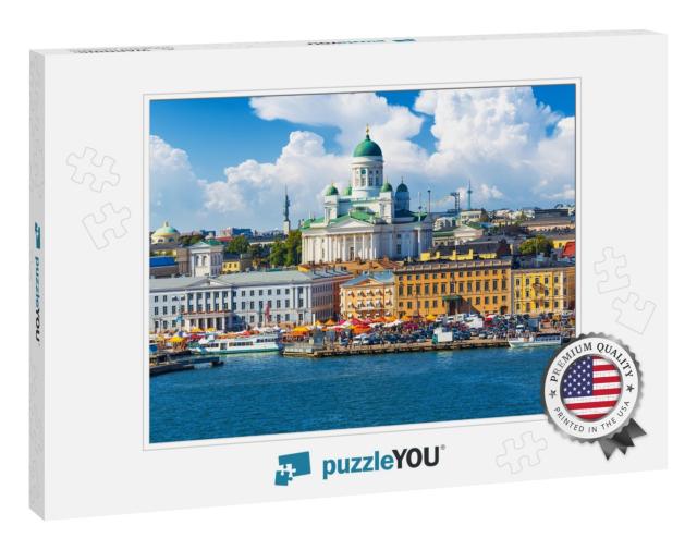 Scenic Summer Panorama of the Market Square Kauppatori At... Jigsaw Puzzle