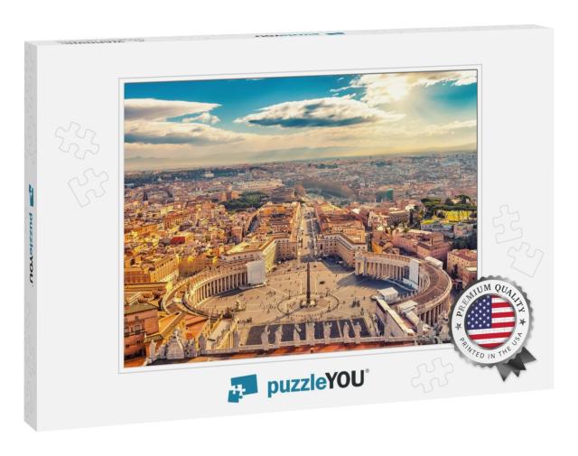 Saint Peters Square in Vatican & Aerial View of Rome... Jigsaw Puzzle