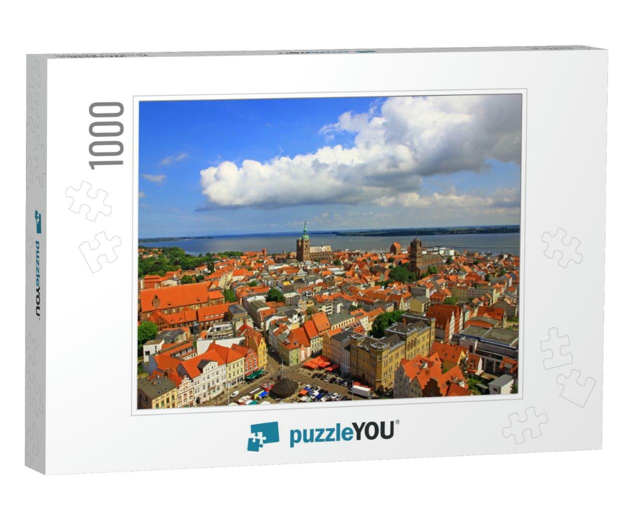 Stralsund Town Aerial Panoramic View. Stralsund is a City... Jigsaw Puzzle with 1000 pieces