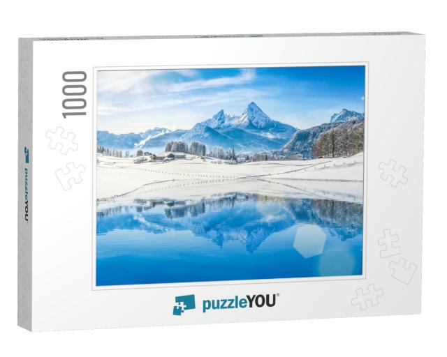 Panoramic View of Beautiful White Winter Wonderland Scene... Jigsaw Puzzle with 1000 pieces