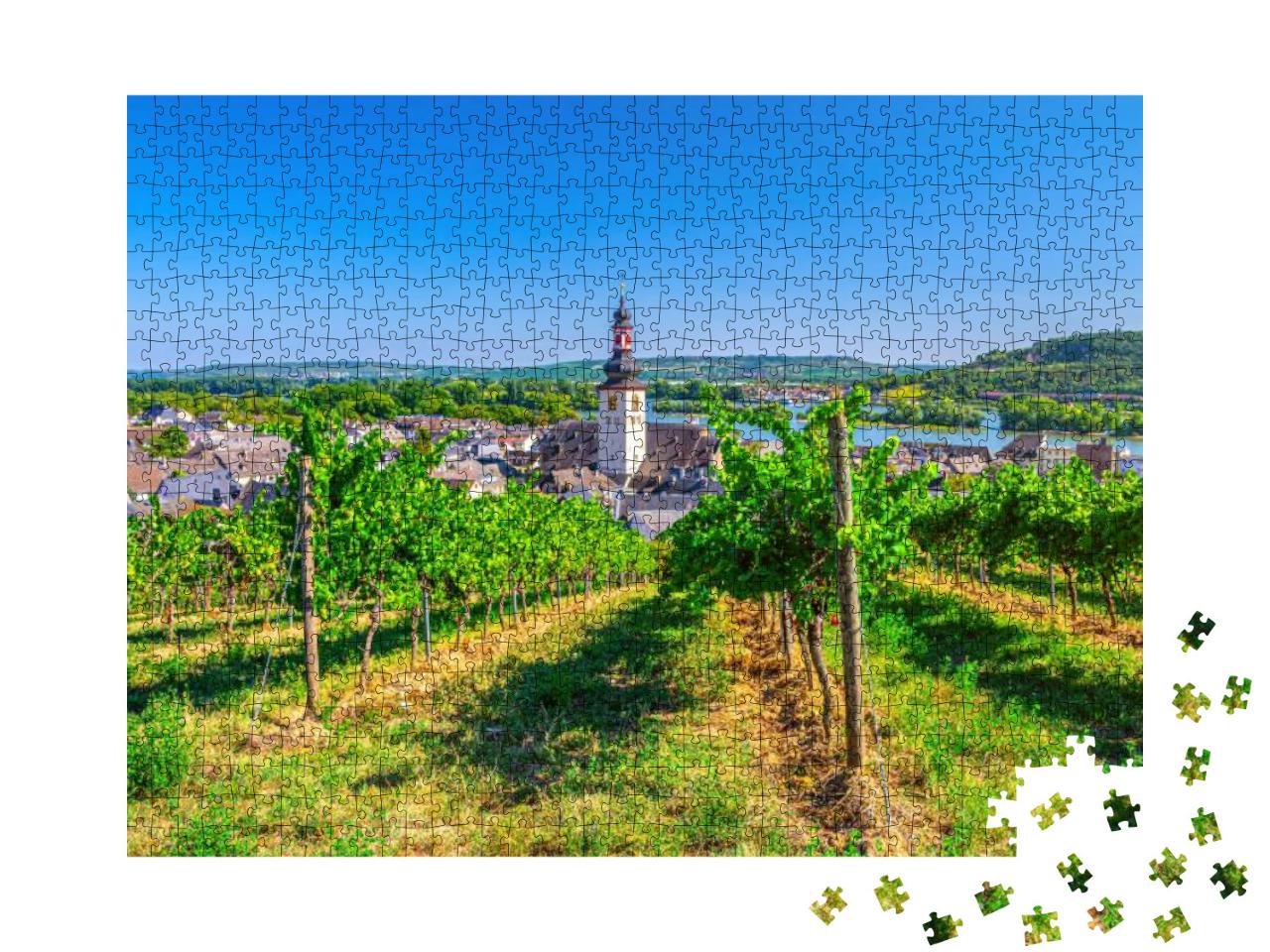 Aerial View of Vineyards Rheingau Wine Region, Rudesheim... Jigsaw Puzzle with 1000 pieces