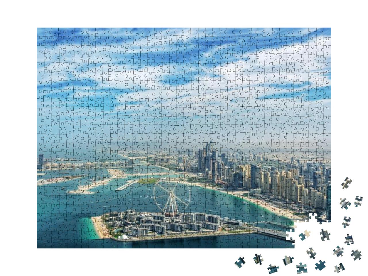 Aerial View of Dubai Marina Skyline with Dubai Eye Ferris... Jigsaw Puzzle with 1000 pieces